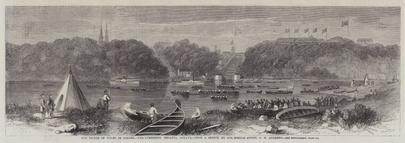 Kanada'daki Galler Prensi, Lumberers Regatta, Ottawa by George Henry Andrews