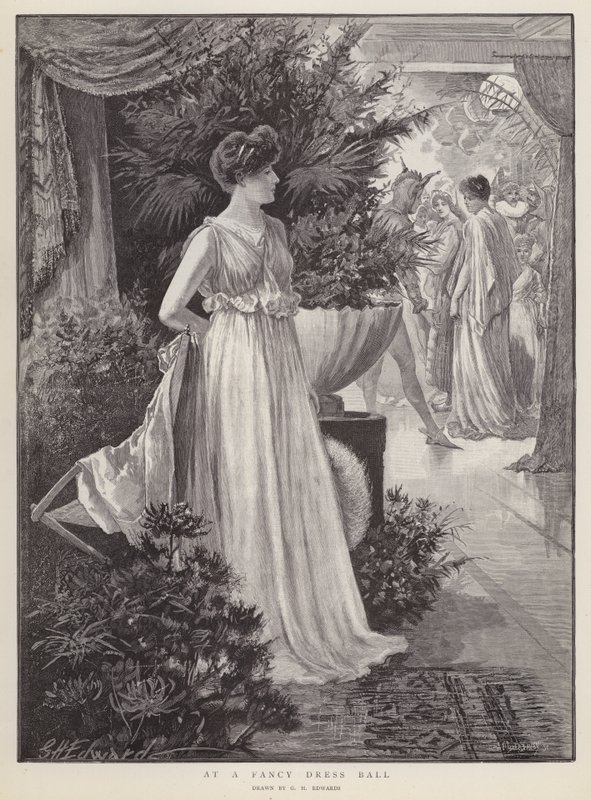 Süslü Bir Elbise Balosunda (lito) by George Henry Edwards