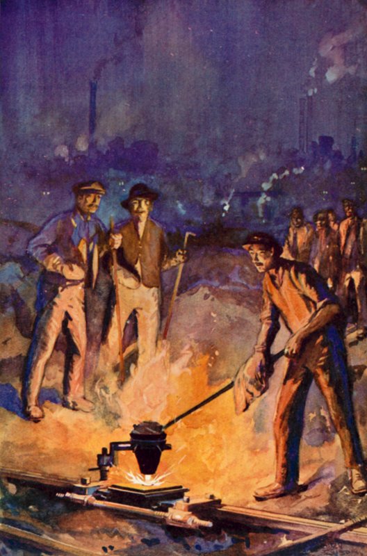 Thermit işlemi ile kaynak rayları by George Henry Evison