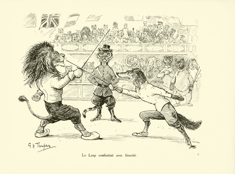 Le Loup combattait avec ferocite (litho) by George Henry Thompson
