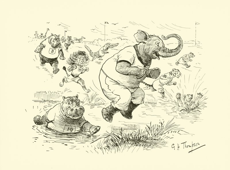 Olimpiyat Oyunlarındaki Hayvanlar (lito) by George Henry Thompson