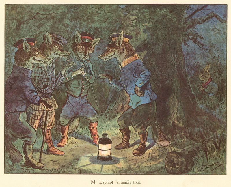 M Lapinot her şeyi duydu (renkli lito) by George Henry Thompson