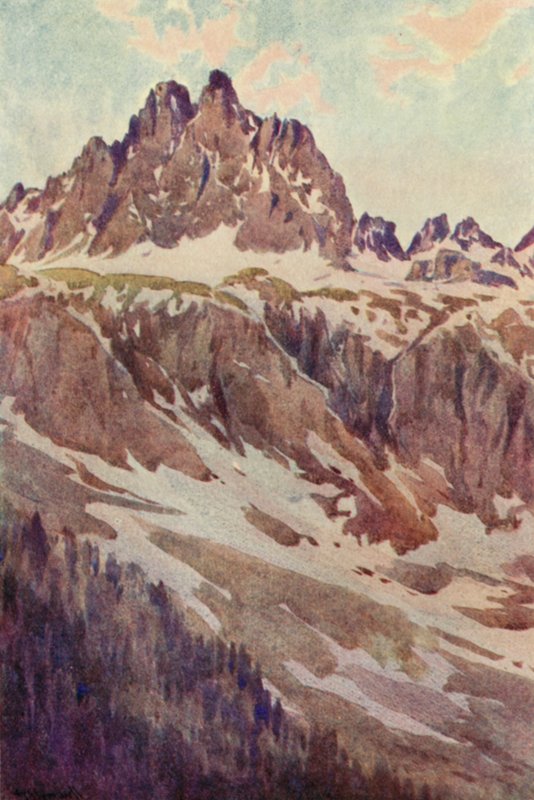 Aiguilles Rouges, Bir Mayıs Akşamı (renkli taş) by George Jackson Flemwell