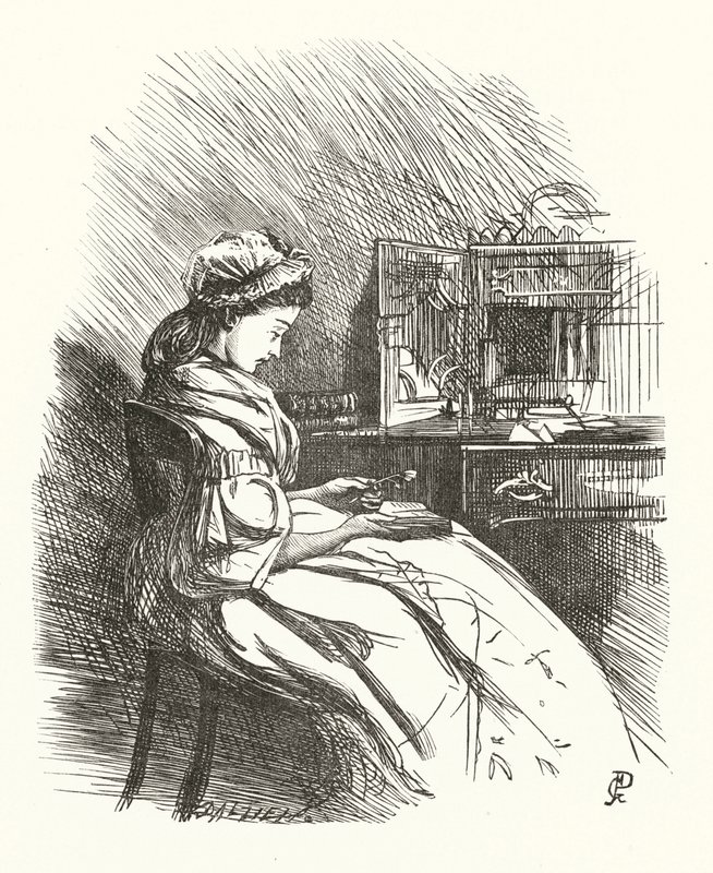 Kadın Üzerine Kıtalar için İllüstrasyon (gravür) by George John Pinwell