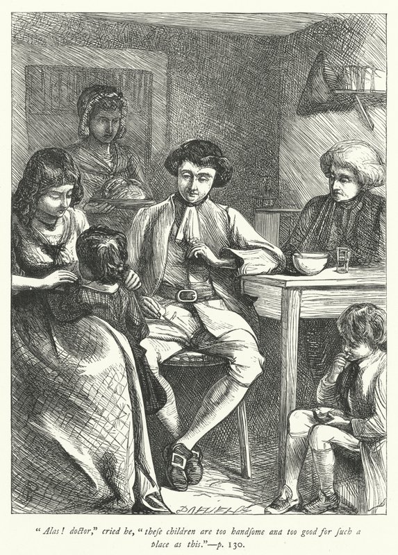 Wakefield Papazı için çizim (gravür) by George John Pinwell