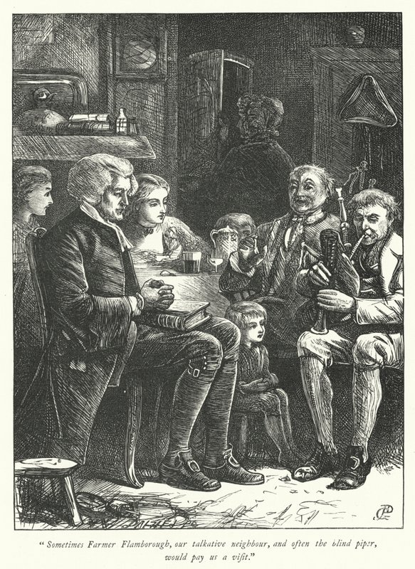 Wakefield Papazı için çizim (gravür) by George John Pinwell