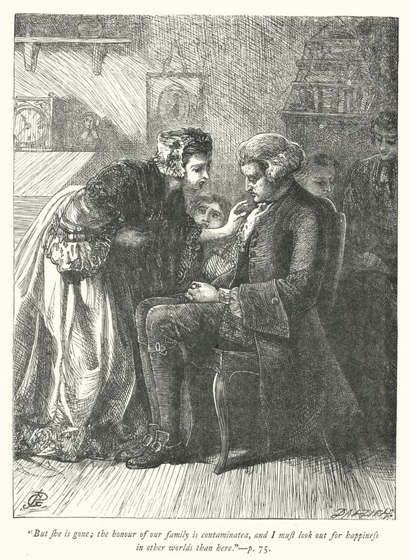 Wakefield Papazı için çizim (gravür) by George John Pinwell