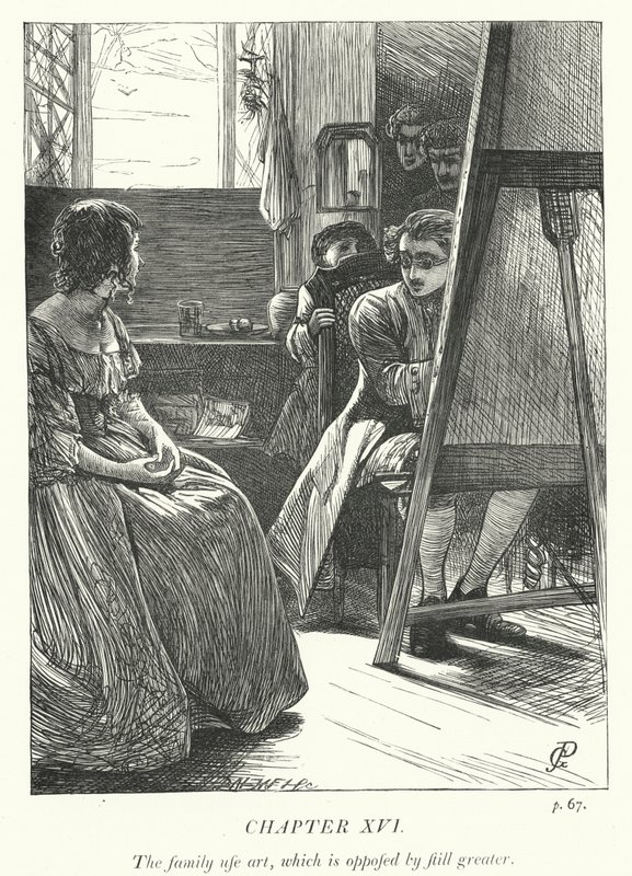 Wakefield Papazı için çizim (gravür) by George John Pinwell