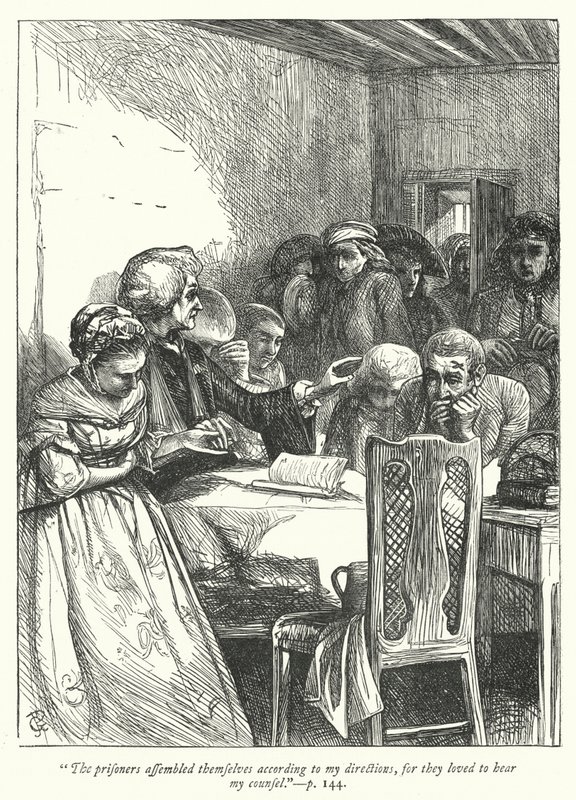 Wakefield Papazı için çizim (gravür) by George John Pinwell