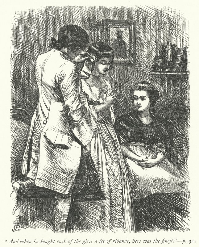 Wakefield Papazı için çizim (gravür) by George John Pinwell