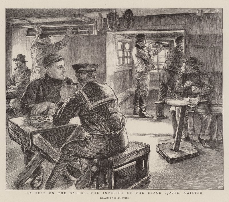 Kumların Üzerinde Bir Gemi, Sahil Evinin İçi, Caister by George Kingston Jones
