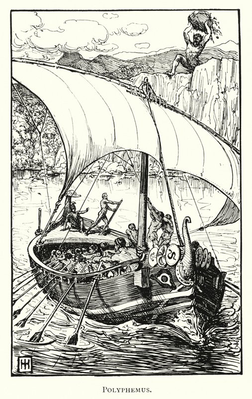 Odyssey: Polyphemus (gravür) by George Percy Jacomb Hood