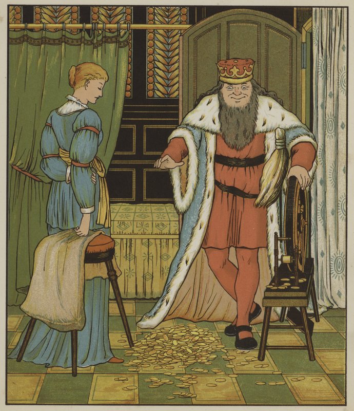 Grimm Kardeşler tarafından Rumpelstiltskin için illüstrasyon by George R. Halkett