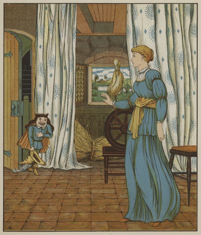 Grimm Kardeşler tarafından Rumpelstiltskin için illüstrasyon by George R. Halkett