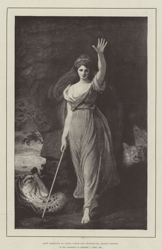 Leydi Hamilton Circe olarak by George Romney
