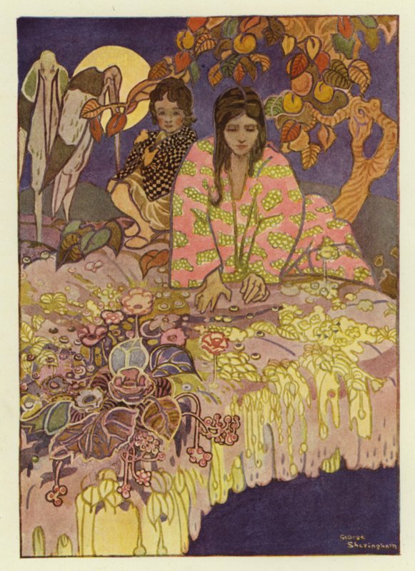Kız delikten baktı ve çok altındaki toprağı gördü (renkli taş) by George Sheringham