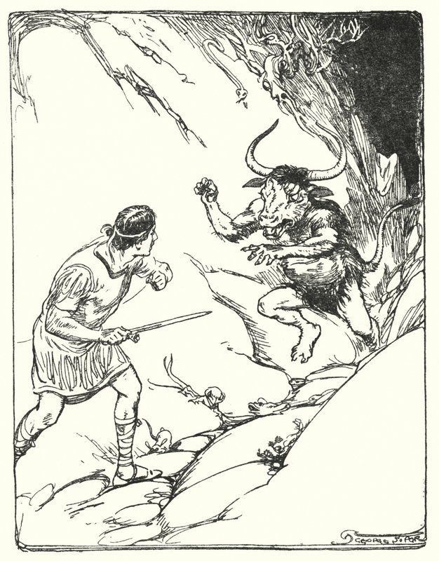 Theseus: "Hiç bu kadar tuhaf bir canavar görmemişti" (lito) by George Soper