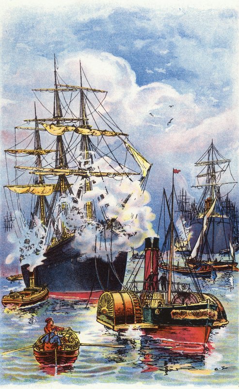 Thames nehrinde çekilen bir Tüccar (renkli taş) by George Washington Lambert