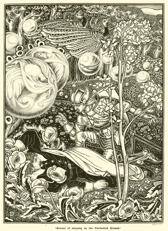 Büyülü Yerde Uyumaktan Sakının (gravür) by George Woolliscroft Rhead
