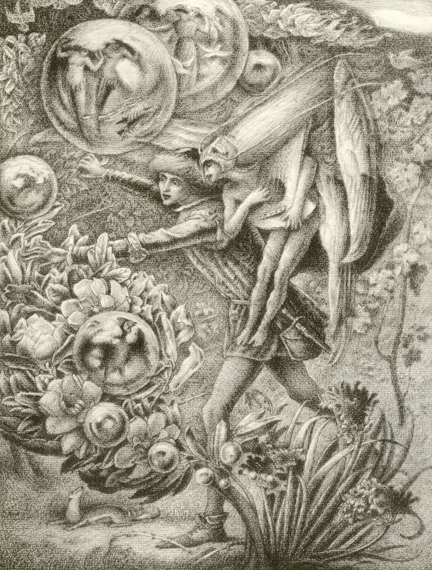 Ferdinand ve Ariel (gravür) by George Woolliscroft Rhead