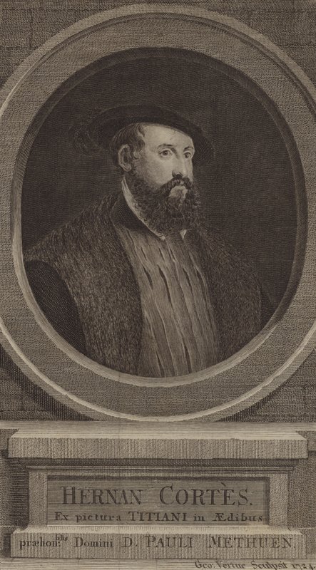 Hernan Cortes, İspanyol fatihi by George after Vertue