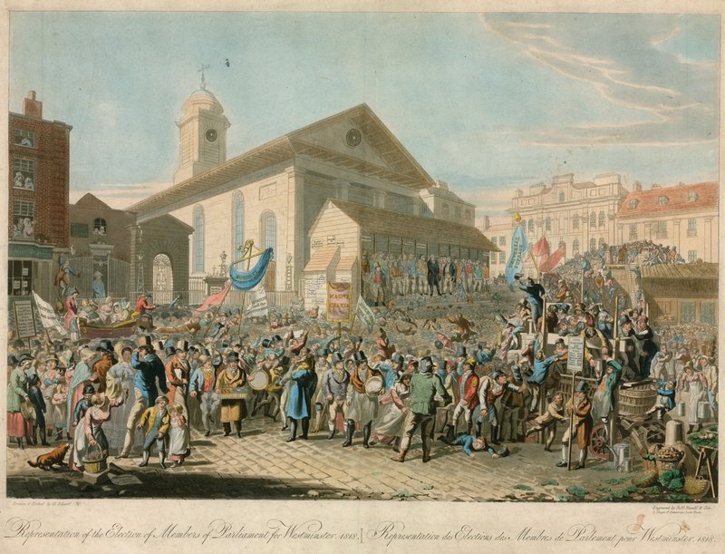 Westminster Milletvekili Seçimlerinin Temsili, 1818 by George the Elder Scharf