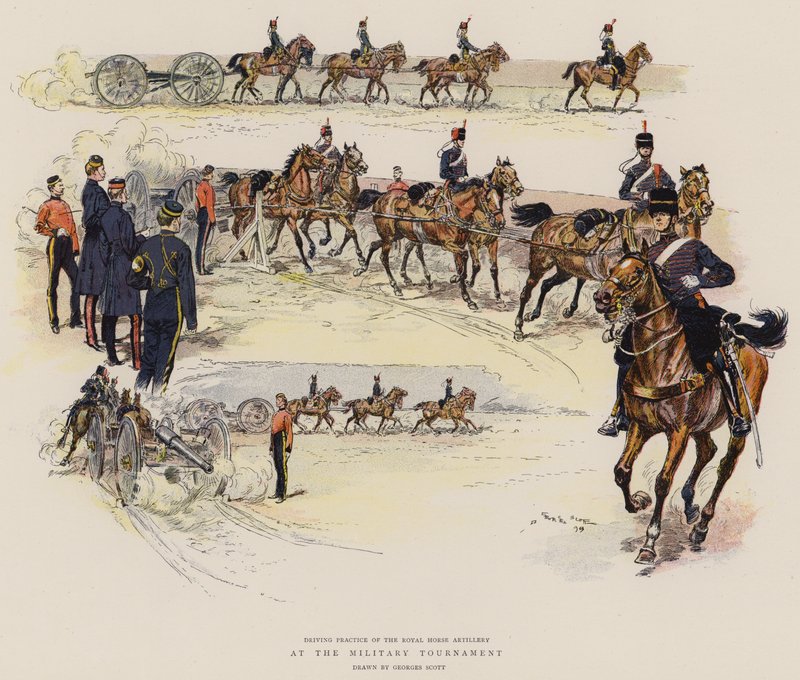 Askeri Turnuvada (chromolitho) by Georges Bertin Scott
