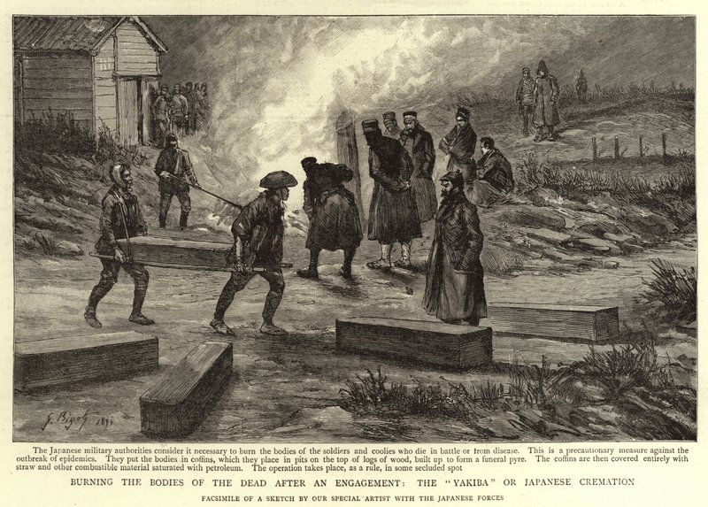 Bir Nişandan Sonra Ölülerin Cesetlerini Yakmak, Japon Yakma Yakiba by Georges Ferdinand Bigot