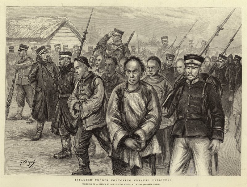 Japon Askerleri Çinli Mahkumları Konvoy halinde by Georges Ferdinand Bigot