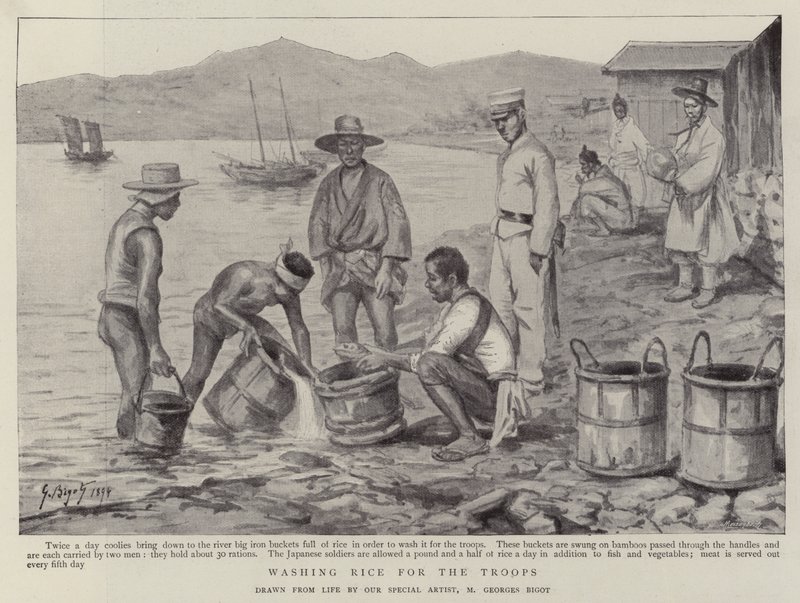 Birlikler için Pirinç Yıkama by Georges Ferdinand Bigot