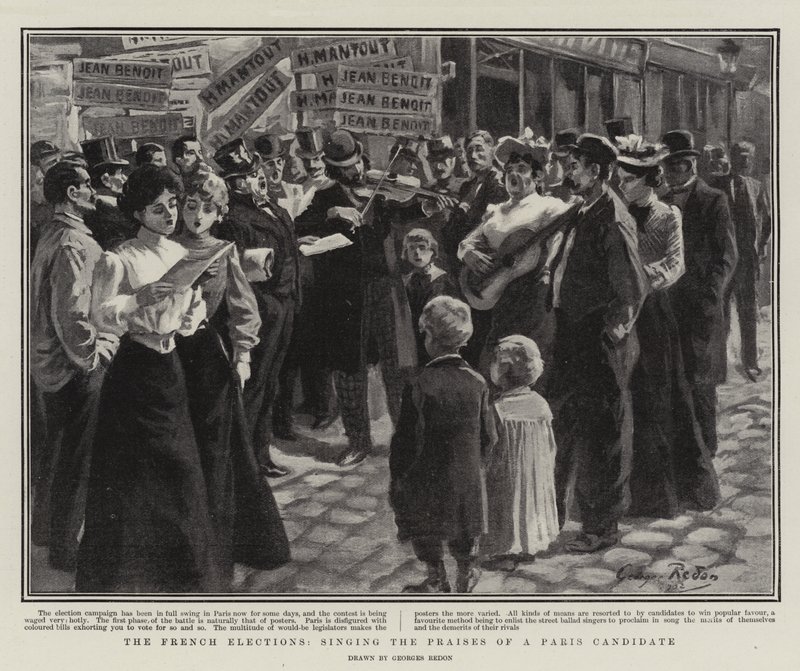 Bir Paris Adayının Övgülerini söyleyen Fransız Seçimleri by Georges Redon