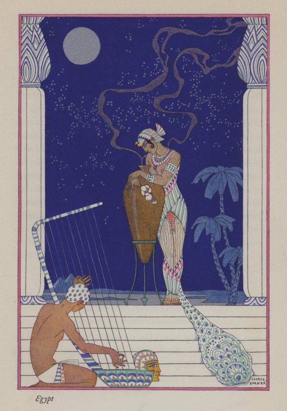 Parfümün Romantizmi: Eski Mısır (renkli taş) by Georges (after) Barbier