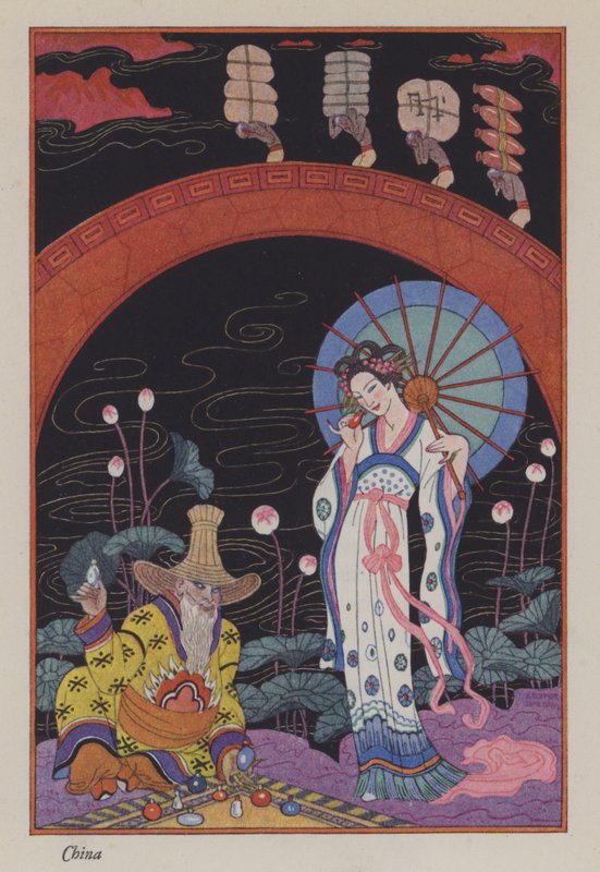 Parfümün Romantizmi: Çin (renkli taş) by Georges (after) Barbier