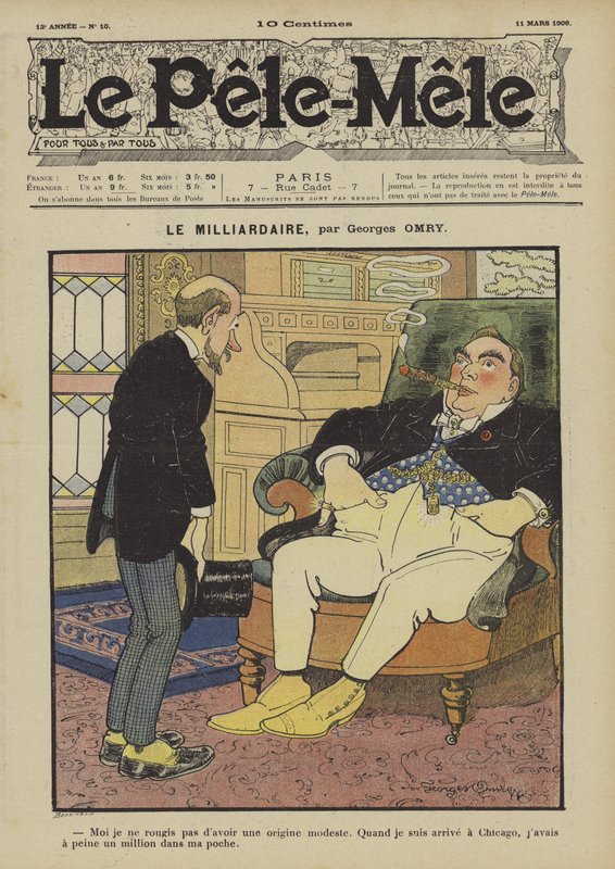 Milyarder. Le Pele-Mele için çizim, 1906 by Georges Antonin Henri Mory