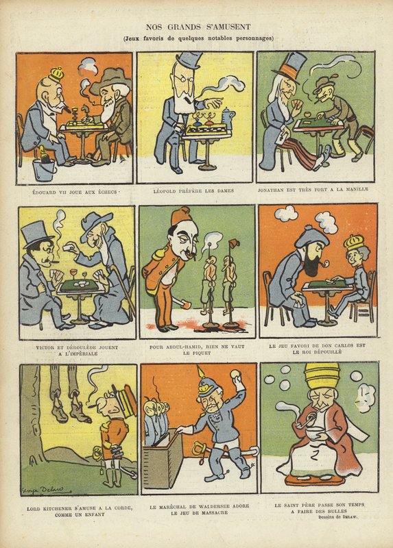 Büyük adamların favori oyunları, Le Rire için illüstrasyon by Georges Delaw