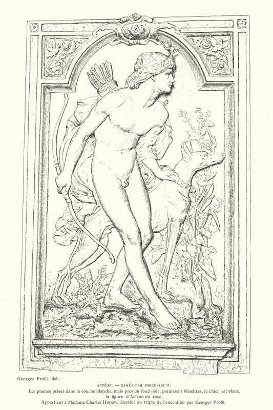 Actaeon, Yunan mitolojisinin kahramanı, Fransız heykeltıraş Emile Soldi