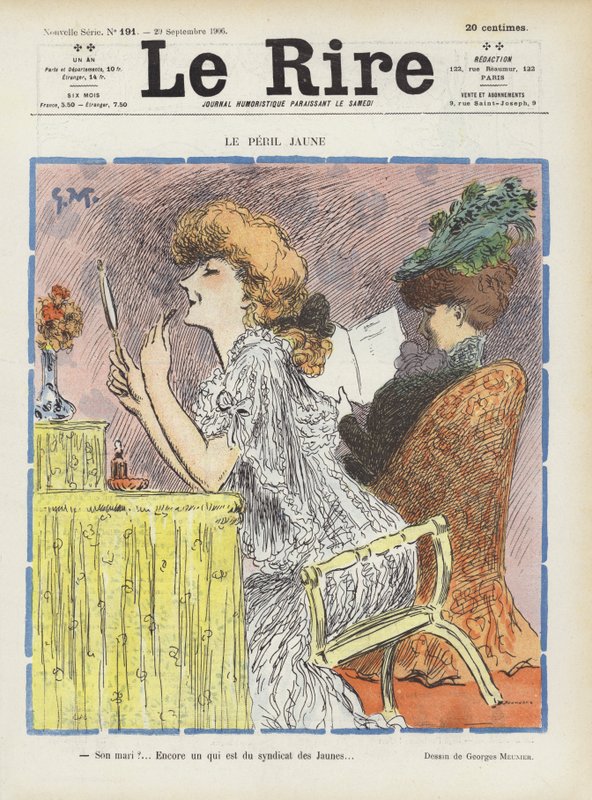Sarı tehlike. Le Rire için İllüstrasyon by Georges Meunier