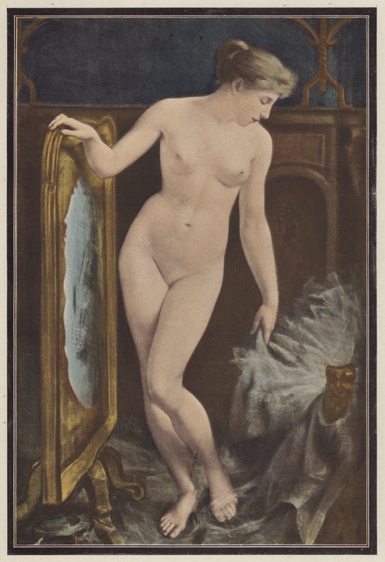 Başörtüsü düşünen kadın (renkli taş) by Georges Roussin