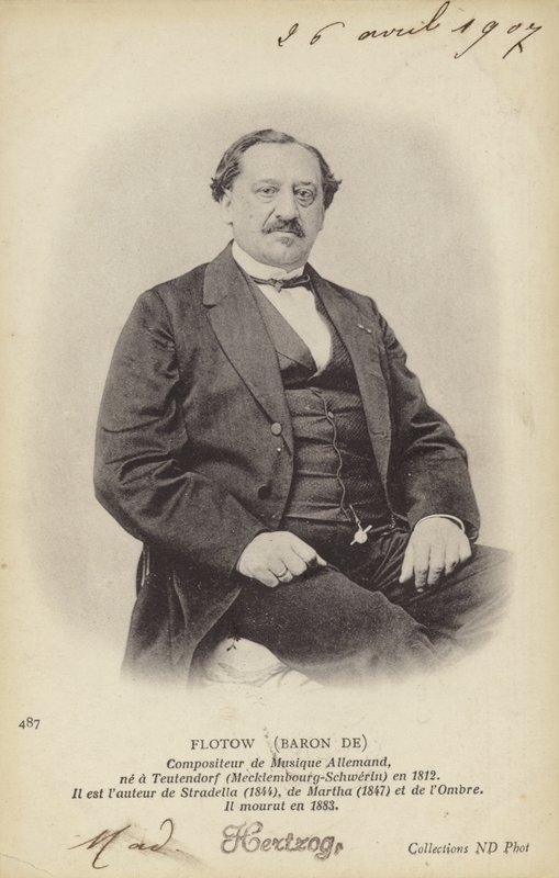 Baron de Flotow, Alman besteci (1812-1883) (b/w fotoğraf) by German Photographer