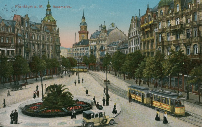 Frankfurt, Rossmarkt. 1913 yılında gönderilmiş kartpostal. by German Photographer