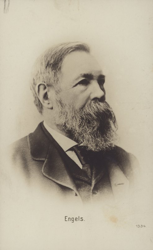 Friedrich Engels (1820-1895), Alman siyaset kuramcısı, sosyal bilimci ve yazar (b/w fotoğraf) by German Photographer