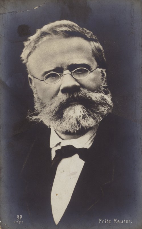 Fritz Reuter (1810-1874), Alman romancı (b/w fotoğraf) by German Photographer