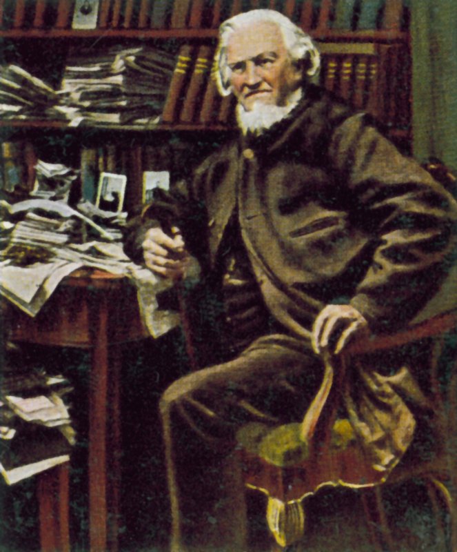 Hoffmann von Fallersleben, Alman şair (renkli fotoğraf) by German Photographer