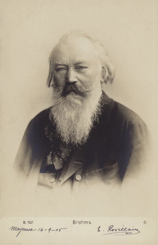 Johannes Brahms, Alman besteci ve piyanist (1833-1897) (b/w fotoğraf) by German Photographer