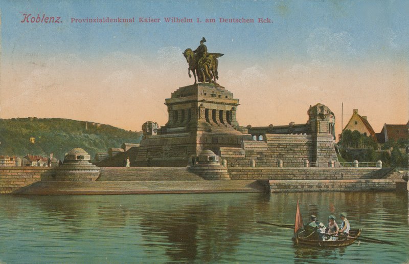 Kayzer I. Wilhelm Anıtı, Koblenz. 1913 yılında gönderilmiş kartpostal. by German Photographer