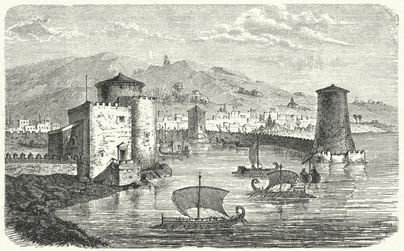 Bir Fenike limanı (gravür) by German School