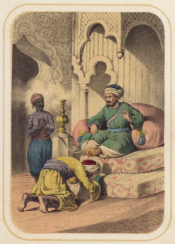 Bin Bir Gece Masallarından Abu ve Niutyn (renkli taş) by German School
