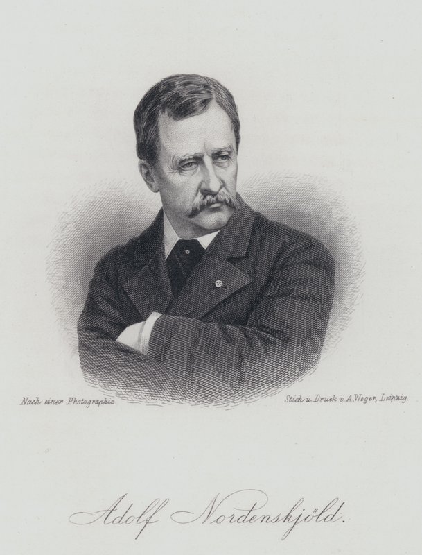Adolf Erik Nordenskiold, Fin jeolog, mineralog ve Kuzey Kutbu kaşifi (gravür) by German School