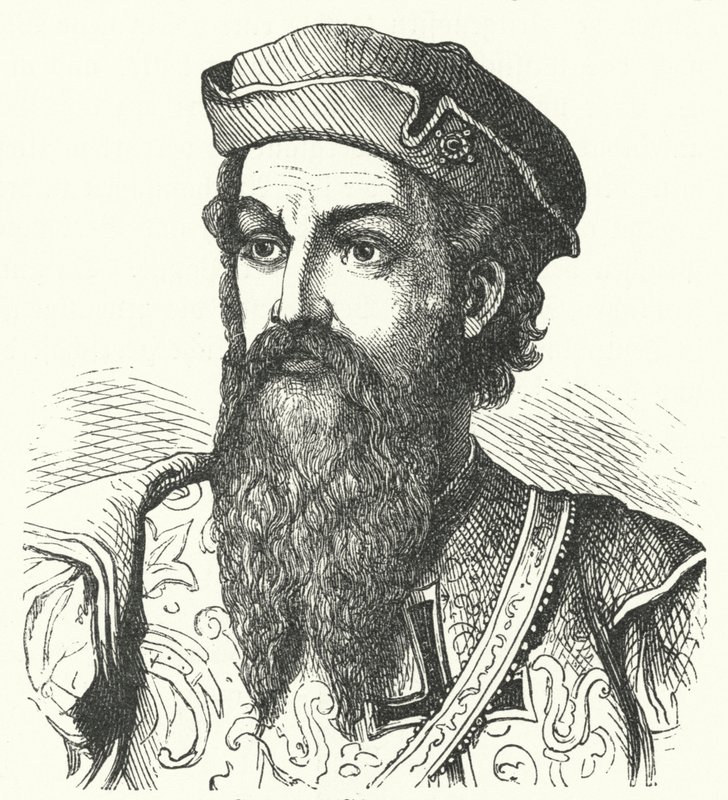 Afonso de Albuquerque, Goa Dükü, Portekizli general ve Portekiz Hindistan Valisi (gravür) by German School