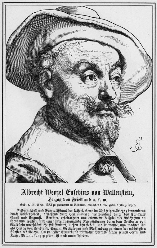 Albrecht Wenzel Eusebius von Wallenstein, Friedland Dükü vb (gravür) by German School